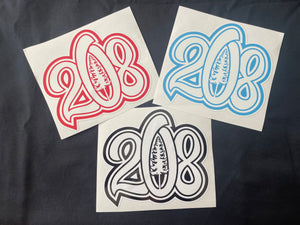 208 CURSIVE DECAL